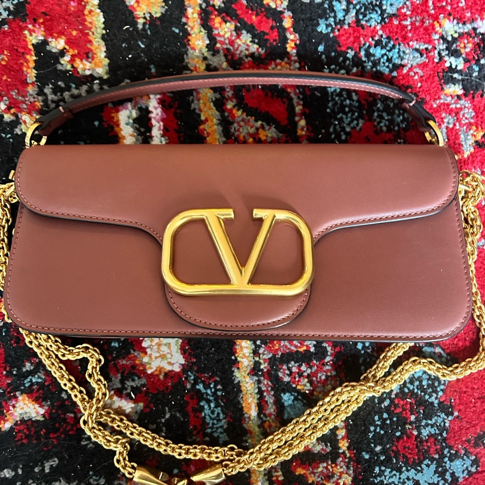 Valentino Loco Brown Leather Shoulder Bag